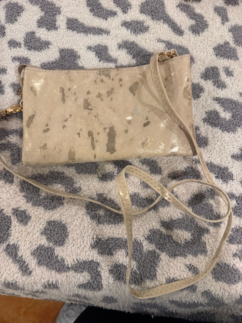 Caroline Hill Gold Metallic Crossbody Wristlet - Women’s Shimmer Clutch
